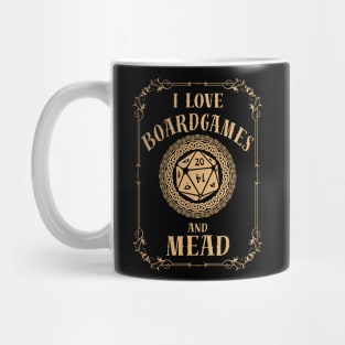 I Love Boardgames And Mead Cool D20 Dice Tabletop RPG Mug